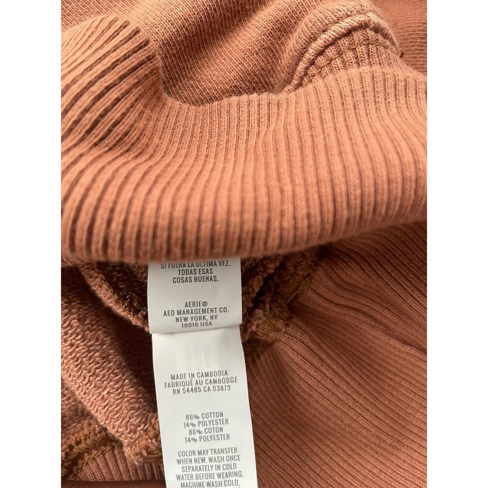 Aerie Burnt Orange Crewneck Sweatshirt Size XL Women's Autumn Casual Lounge - Picture 3 of 5